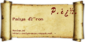 Palya Áron névjegykártya