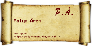 Palya Áron névjegykártya